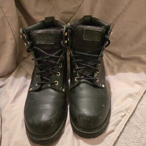 Rugged Outback Mens Work Boots Size 12 Black Waterproof Skid Resistant